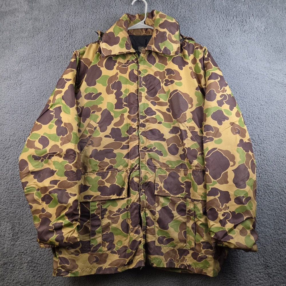 Vintage 1980 Stearns FJS-55 Duck Camo Flotation Jacket Large 44-46 USA Made PFD